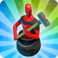 Spider Hero Getting Over It with Hammer