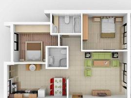 3D Modern Home Rendu Affiche