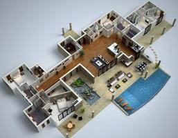Modern 3D Home Rendering Ekran Görüntüsü 2