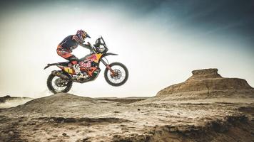 Poster Dakar Rally Motorcycle Desert