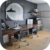 Conception du bureau à domicil icône
