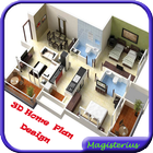 3D Home Plan Ontwerp-icoon