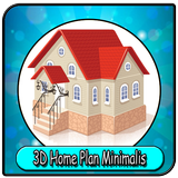 3D Home Planes minimalista icono