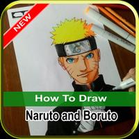 How to draw boruto & naruto character Affiche