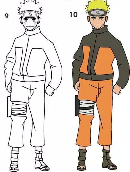 how to draw naruto, step by step, Naruto