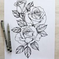 How to Draw Flower Tattoo Affiche