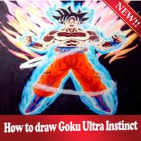 Poster How to draw Goku Ultra Instinct step by step