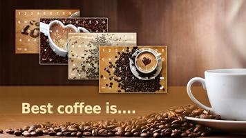 Hot Coffee Love Keyboard Design Affiche