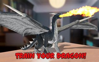 Dragon AR Hot Fire 3D dans le téléphone Affiche