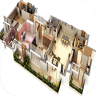 3D Maison Plans d'étage icône