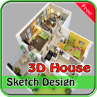 हाउस स्केच 3 डी डिज़ाइन आइकन