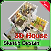 پوستر House Sketch 3D Design