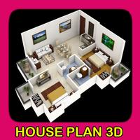 Plan domu 3D plakat