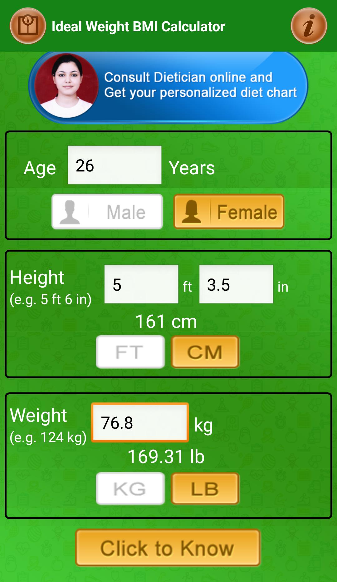 Bmi Calculator Ideal Weight Diet Charts For Android Apk Download