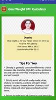 BMI Calculator & Ideal Weight Diet Charts capture d'écran 1