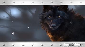 Black Wolf Animal Wallpaper capture d'écran 1
