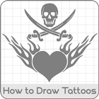 How to draw tattoos – Tattoo design maker 2018 icône