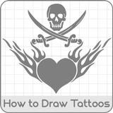 How to draw tattoos – Tattoo design maker 2018 icône