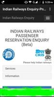 Indian Railways Enquiry-Pnr status & Train info poster