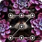 Cute Thin Violet Flowers Girl AppLock Security ícone