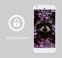 Cute Thin Violet Flowers Girl AppLock Security Affiche