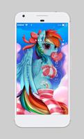 Pony Love Valentine Rainbow Wallpaper Lock Screen 截圖 1