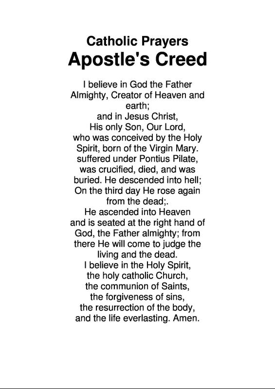Apostles Creed Prayer Catholic Printable