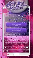 Lluvia de Color Teclado Emoji Personalizado captura de pantalla 3