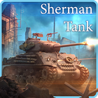 Sherman tank in furious battle icon
