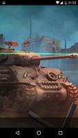 Sherman tank in furious battle poster
