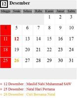 Kalender Nasional 2016 capture d'écran 2