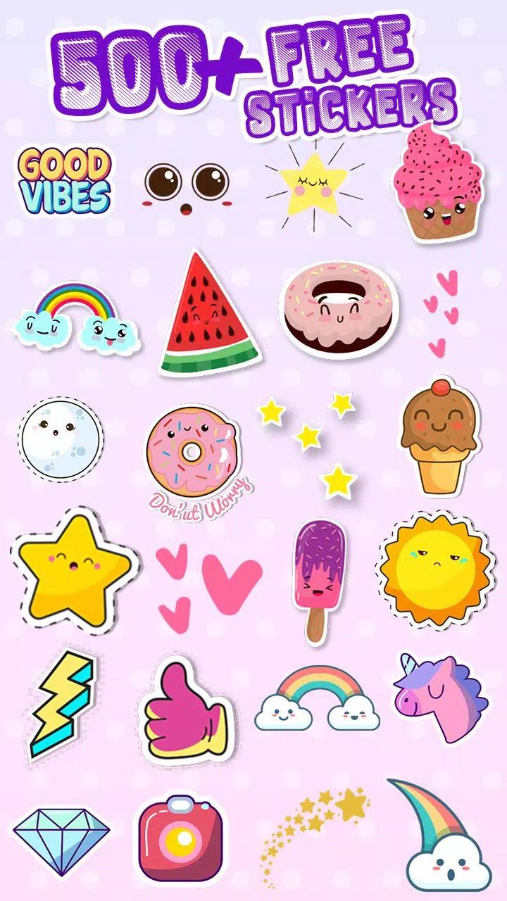 Kawaii Stickers for Pictures ➯ Cute Photo Editor APK pour Android  Télécharger