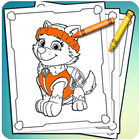 How To color Paw Patrol ( Free Coloring For kids ) icône