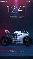 Sport Bike Love Lock Screen постер