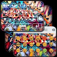 Keyboard Emoji Cool Graffiti Theme ภาพหน้าจอ 3