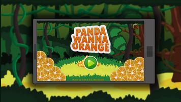 Panda Wanna Orange Affiche