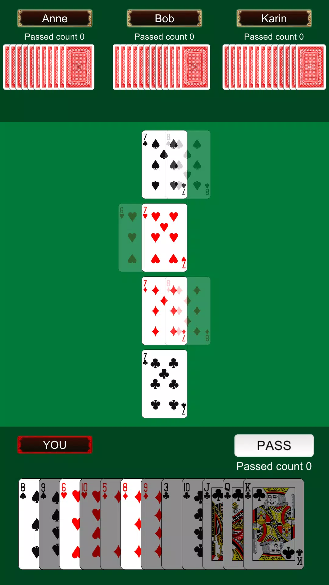Fan Tan(Cards Game)