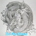 Koi Fish Sketch Zeichen