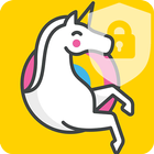 Cute Magical Unicorn With Rainbow Horn Lock Screen أيقونة