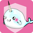 Cute Narwhal Whale With Rainbow Horn Lock Screen APK