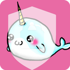 Cute Narwhal Whale With Rainbow Horn Lock Screen アイコン