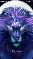 Beautiful Lion King Art Watercolor App Lock Affiche