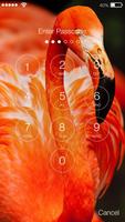 Exotic Tropical Bird  Pink Flamingo Lock Screen captura de pantalla 1