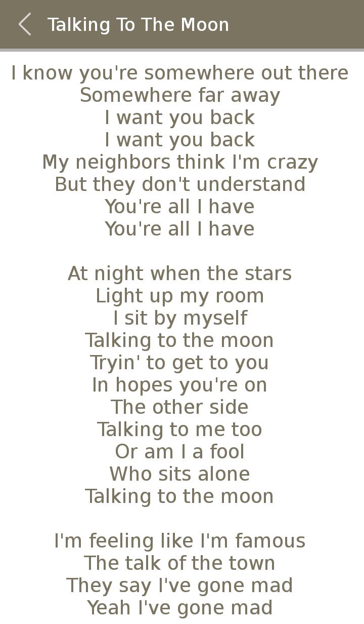 Moon перевод песни на русский. Слова песни talking to the Moon. Bruno Mars talking to the Moon текст. Moon текст.