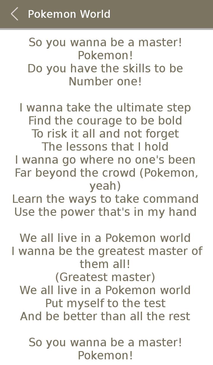 All Pokemon Album Songs Lyrics For Android Apk Download All Pokemon Album Songs Lyrics For Android Apk Download