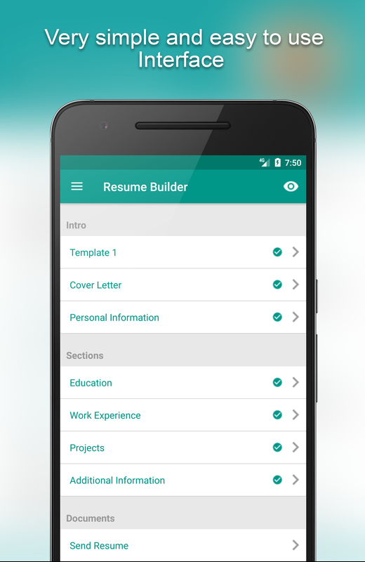 Free Cv Maker Resume Builder Editor Pdf Template For Android Apk