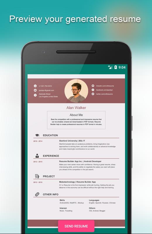 resume builder app free apk download free tools app for android