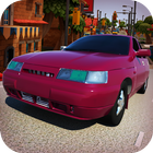 Lilac Lada Sedan Racing 3D icône