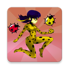 Running Ladybug Cat Hero Chibi иконка