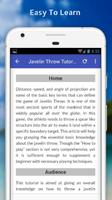 برنامه‌نما Tutorials for Javelin Throw Offline عکس از صفحه